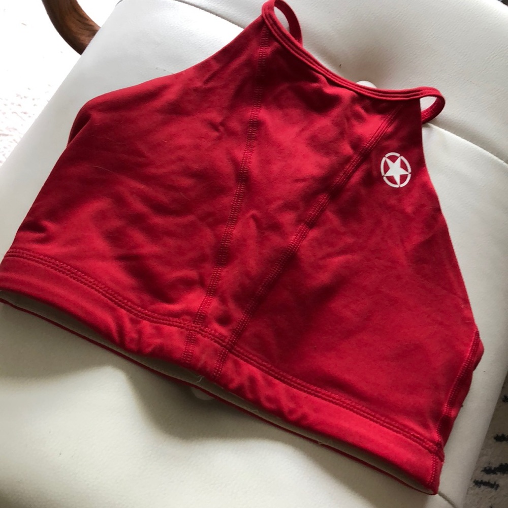 Savage barbell halter sports bra